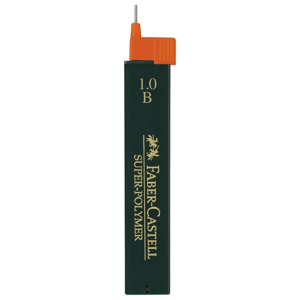 Грифели для механических карандашей Faber-Castell "Super-Polymer", 12шт., 1,0мм, B 286020 120901