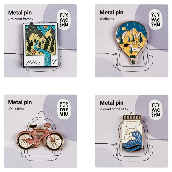 Металлический значок MESHU "Travel time", эмаль, 1шт 358525 MS_53672