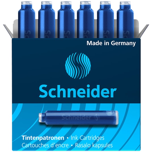 Картриджи чернильные Schneider кобальтовый синий, 6шт., картонная коробка 255707