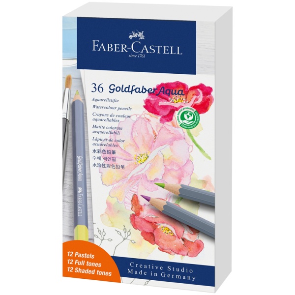 Карандаши акварельные художественные Faber-Castell "Goldfaber Aqua", 36цв., картонная упаковка 114639 328354