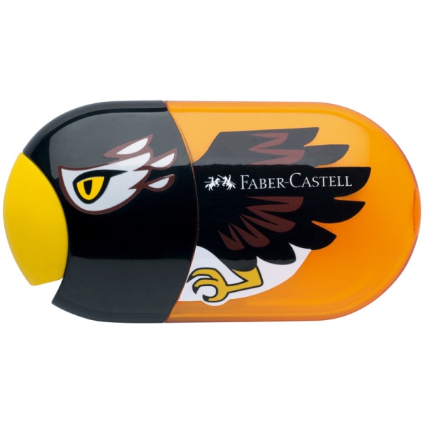 Точилка пластиковая с ластиком Faber-Castell "Eagle", 2 отверстия, контейнер 286100 183527