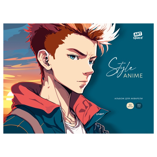 Альбом для акварели, 30л., А4, на склейке ArtSpace "Anime style. Man" 357439 Аа30_53141