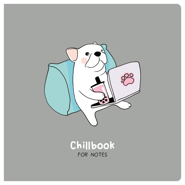 170*170 мм 40л. на скрепке MESHU "Chillbook", soft-touch ламинация, выборочный УФ-лак, блок без линовки, 80г/м2 357919 MS_53370