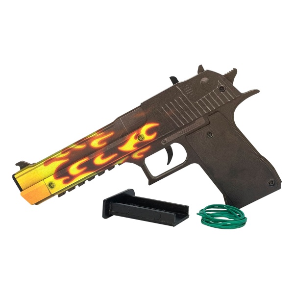 Пистолет деревянный ТРИ СОВЫ Desert Eagle, серия легендарный, "Пламя", подложка ХДФ с европодвесом, термоусадка 361764 ПД1ДЗ001