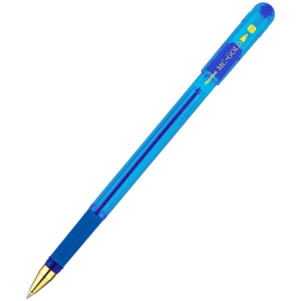 Ручка шариковая синяя MunHwa "MC Gold", 1,0мм, грип, 229551 BMC10-02