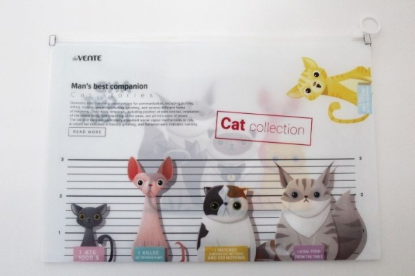 Папка-конверт на молнии А4 DEVENTE "CAT collection" 180 мкм 3072950