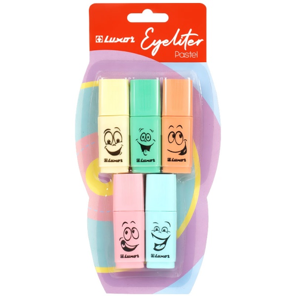 Набор текстовыделителей Luxor "Eyeliter Pastel" ассорти, 1-4,5мм 4030P/5BC 338395
