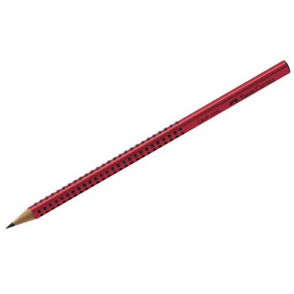 Карандаш ч/г Faber-Castell "Grip 2001" B, трехгран., заточен., красный 286156 517021